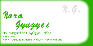 nora gyugyei business card