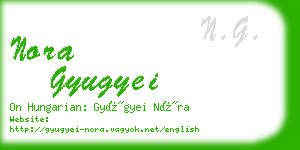 nora gyugyei business card